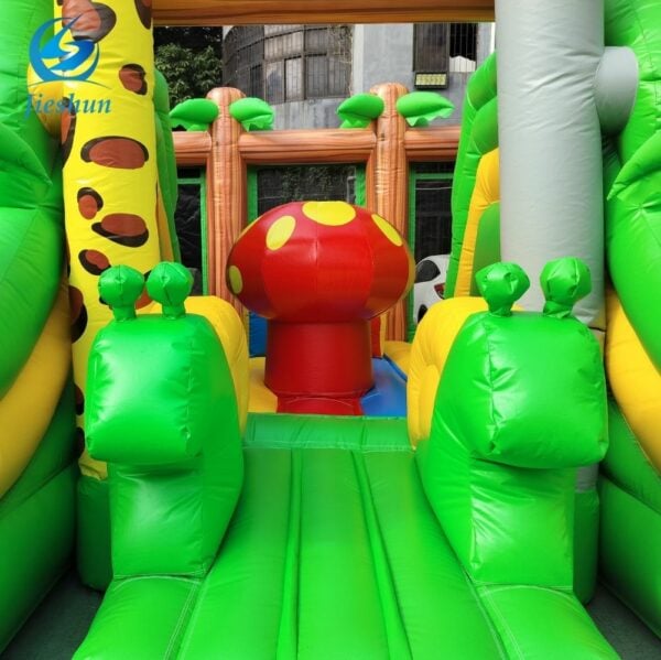 Jungle forest inflatable trampoline commercial inflatable bounce house with slide bouncy castle for rental inflatable slide - Image 8