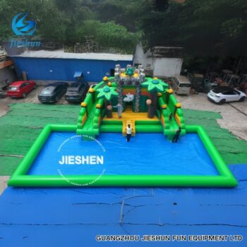 Xtreme Splash Combo – 20ft Inflatable Water Slide with Deep Pool | Dual Spray Cannons & Splash Zone | FREE Repair Kit + Anchors!