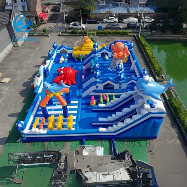 Ocean Kingdom Mega Inflatable Play City FREE Sea Creature Floaties & Treasure Chest - Image 4