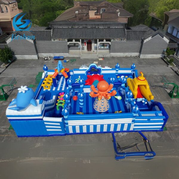 Ocean Kingdom Mega Inflatable Play City FREE Sea Creature Floaties & Treasure Chest - Image 5