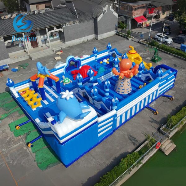 Ocean Kingdom Mega Inflatable Play City FREE Sea Creature Floaties & Treasure Chest - Image 6