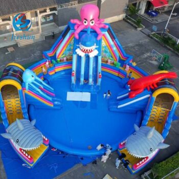 Aqua World Commercial Water Park –  Multi-Activity Inflatable | Heavy-Duty 0.55mm PVC | B2B Customization & Bulk Pricing