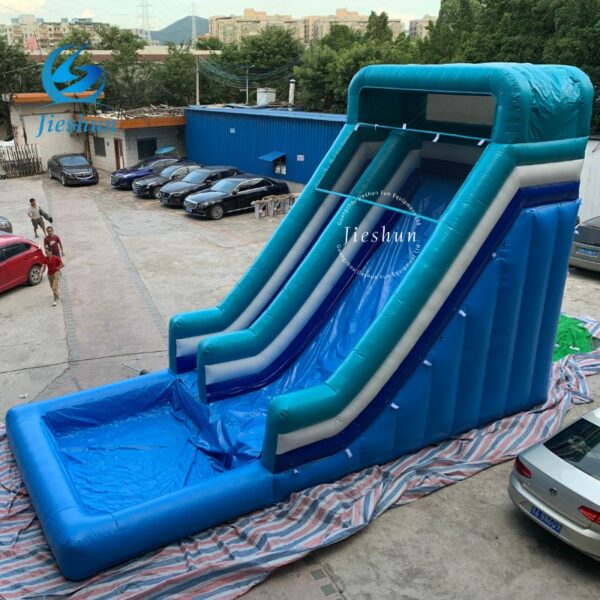 Large Inflatable Water Slide for Backyard - Double Lane Splash Slide with Climbing Wall & Pool - Image 3